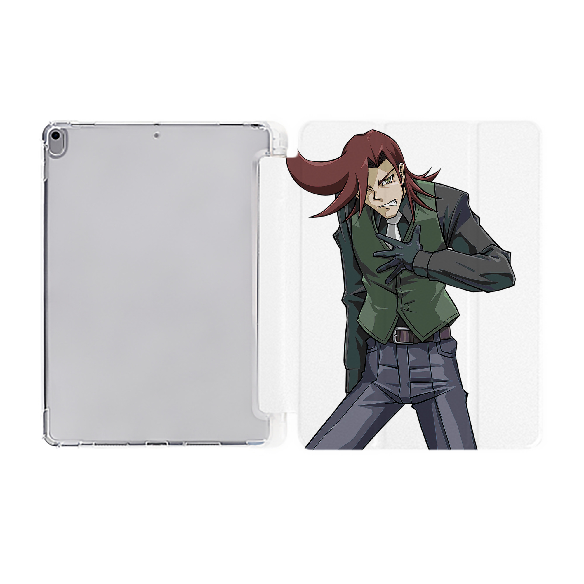 （画像用） 遊☆戯☆王 Yu-Gi-Oh! IPad ケース ペン収納付き 三つ折りスタンド PUレザー×シリコン 対応機種9.5/10.5/10.9インチ